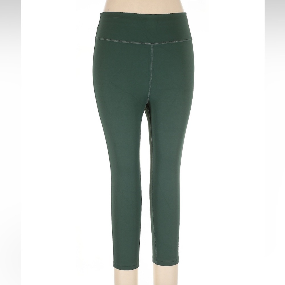Peloton Green Cropped Leggings with Elastic Waistband Size XL Yoga Athletic